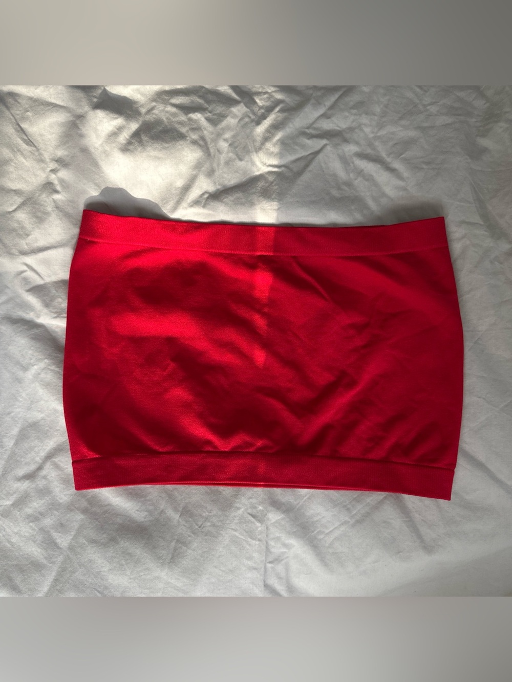 red bandeau/ cropped strapless tank/ tube top